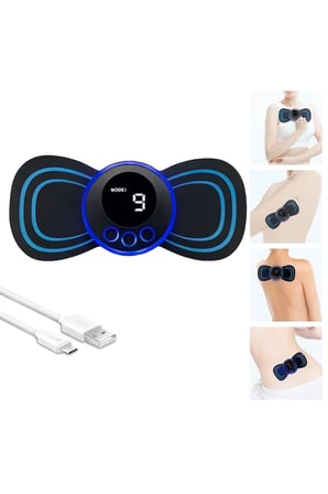 LCD Ekranlı Boyun Sırt Omuz Mini EMS Masaj Aleti – TENS Titreşimli Kas Gevşetici Cihaz