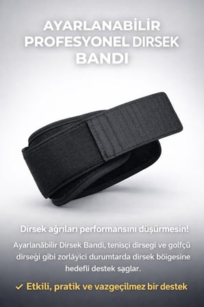 Ayarlanabilir Profesyonel Dirsek Bandı – Tenisçi & Golfçü Dirseği İçin Güçlü Destek