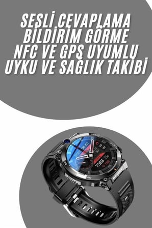 Akıllı Saat Yeni Model Sesli Asistan Bildirim Görme Bluetooth Bağlantılı Müzik Dinleme