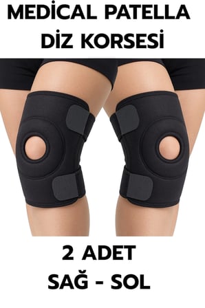 Medical Patella Destekli Diz Korsesi İkili Sağ Sol Çapraz Bağ Menisküs Ağrısı Için Sporcu Dizlik
