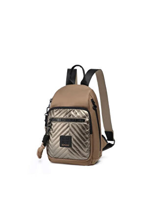 Parlak Yumuşak Kumaş Küçük Boy Askılı Kadın Sırt Çantası