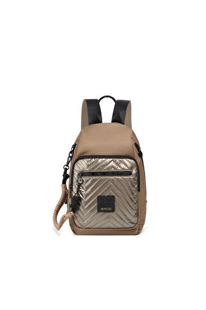 Parlak Yumuşak Kumaş Küçük Boy Askılı Kadın Sırt Çantası