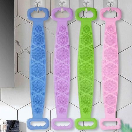 BUFFER® Çift Taraflı Banyo Hamam Lifi Silikon Masajlı Yumuşak Duş Lifi Uzun Ömürlü Hazır Banyo Kesesi