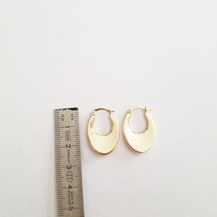 Damla Model Altın Küpe 14 Ayar 2,5 cm 