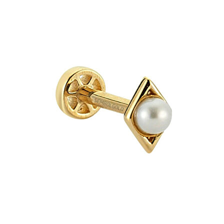 Altın İnci Tragus Piercing 14 Ayar