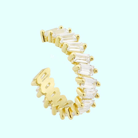 Altın Kıkırdak Küpe 14 Ayar Earcuff Baget Taşlı