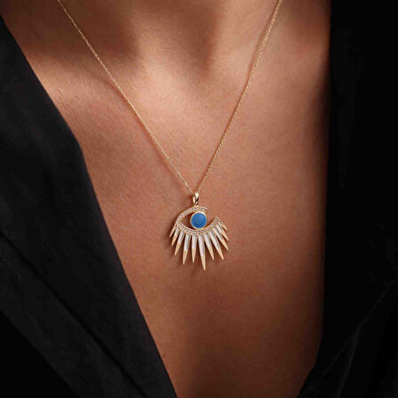 Altın Gözlü Kolye Mineli