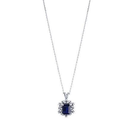 3.29 Karat Pırlanta Safir Kolye