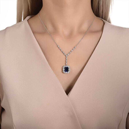 2.26 Karat Pırlanta Safir Kolye