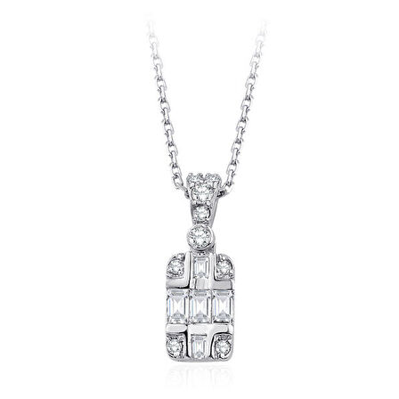 0.15 Karat Pırlanta Baget Kolye