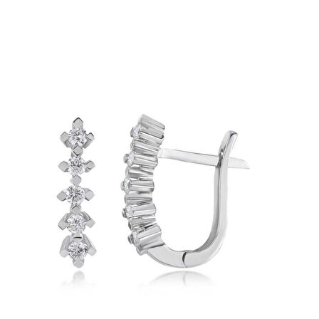 0.39 Karat Pırlanta Beştaş Küpe