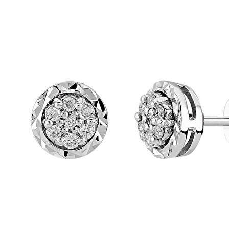 0.25 Karat Pırlanta Efektli Küpe