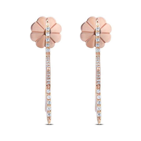 0.10 Karat Pırlanta Taşlı Yıldız Küpe