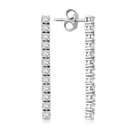 0.54 Karat Pırlanta Su Yolu Küpe