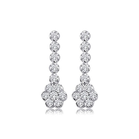 0.17 Karat Pırlanta Çiçek Trend Küpe