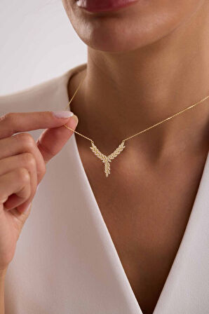 Sarı Altın Kolye Sarmaşık Form NEW