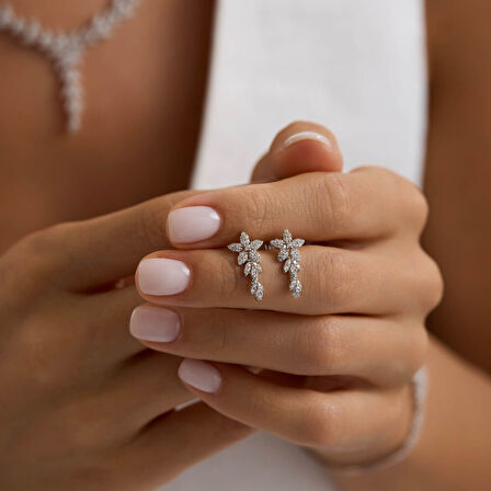 Cam Güzeli Beyaz Altın Takı Seti