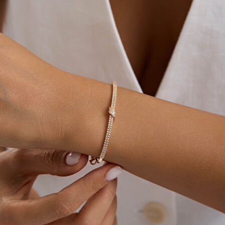 14 Ayar Kemerli İki Sıra Su Yolu Takı Seti