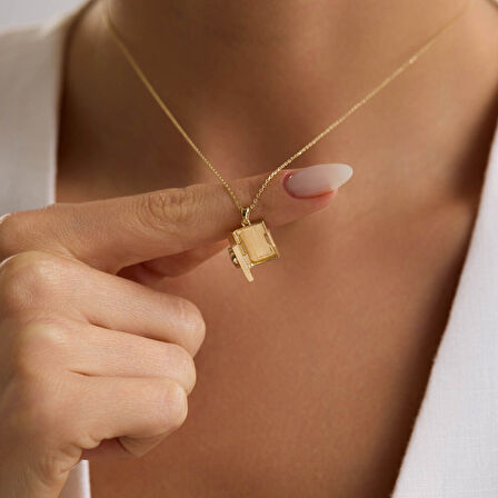 Blue Love Secret Resimli Kolye 10.1 mm  45 cm