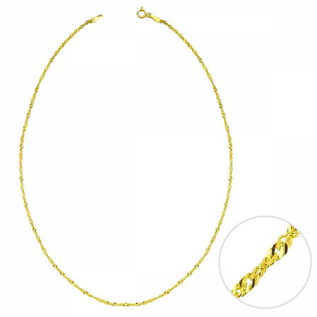 60 Cm Altın Singapur Zincir 1,40mm