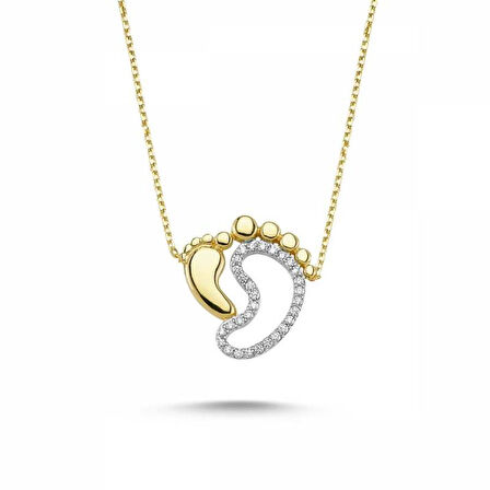 Altın Bebek&Anne Ayak İzi Kolye