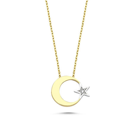 Altın Ayyıldız 1.20 cm Kolye