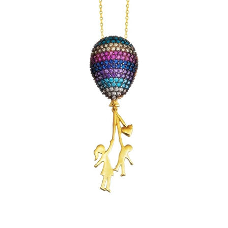 Altın Kolye Baloncu Kız 14K 42 Cm Zincir