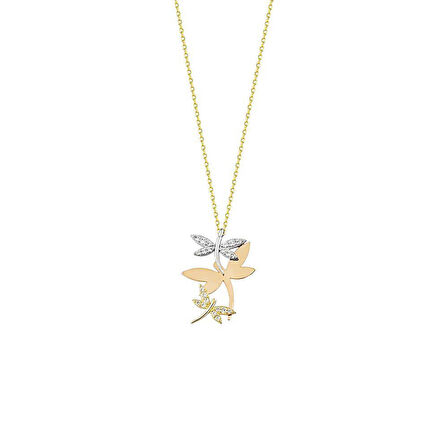 Altın Yusufcuk Kolye Tricolor 14K 2,0 cm