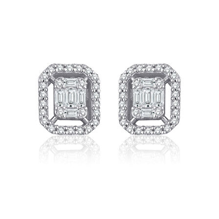 0.28 ct. Pırlanta Baget Küpe