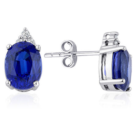5.50 ct. Pırlanta Safir Küpe