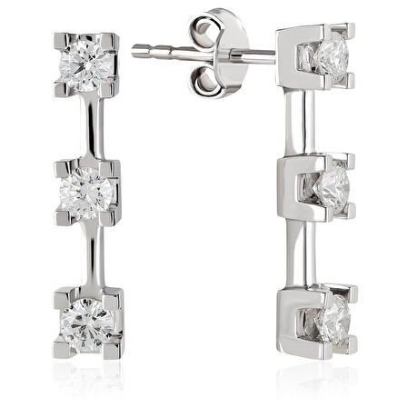 1.00 ct. Tria Tektaş Pırlanta Küpe