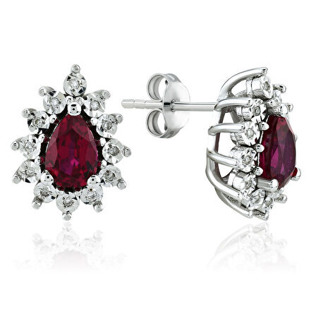 1.12 ct. Pırlanta Yakut Küpe