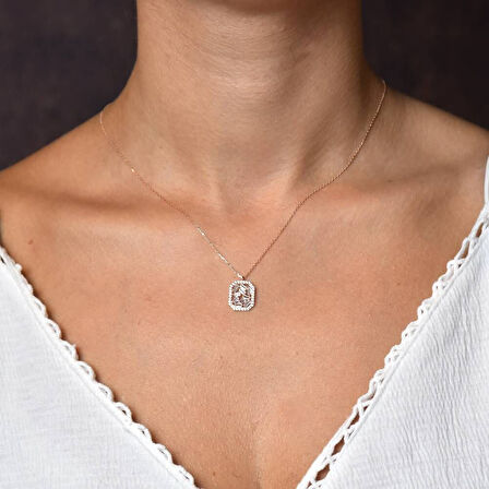 Rose Altın Baget Kolye