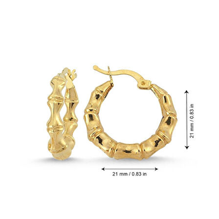 Altın Halka Küpe 2.1 cm 14 Ayar