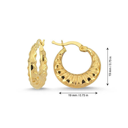 Altın Halka Küpe 1.9 cm 14 Ayar