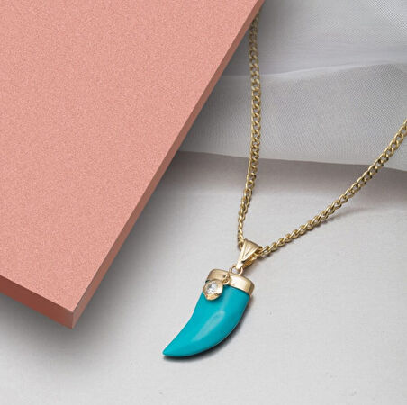 Firuze Altın Kolye 50 cm Zincir