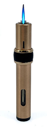 Zenit Tek Torch Jet Alev Metal Çakmak - Gold