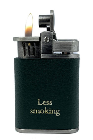 Zenit Less Smoking Deri Kaplama Benzinli Çakmak - Yeşil