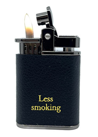 Zenit Less Smoking Deri Kaplama Benzinli Çakmak - Siyah