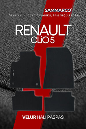 Renault Clio 5 2019-2025 Halı Paspas Velur Paspas Kumaş Paspas Oto Paspas