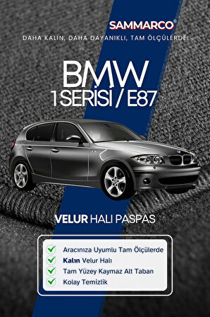 Bmw 1 Serisi E87 2004-2011 Halı Paspas Velur Paspas Kumaş Paspas Oto Paspas