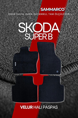 Skoda SuperB 2015-2023 Halı Paspas Velur Paspas Kumaş Paspas Oto Paspas