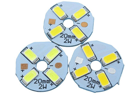 Oddity 20 Adet SMD5730 LED PCB 2W 20mm Sarı Işık Kaynağı – Downlight Ampul Değişimi için Alüminyum LED Modül