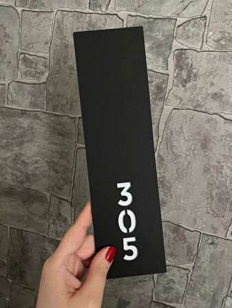 Siyah Mat Fine Seri Kapı Numarası