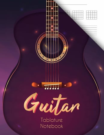 Guitar Tablature Notebook: Blank sheet guitar tablature notebook, Chord Charts Lined/Ruled Composition Notebook to write Song Lyrics Music 150 pages. 8.5"x11"