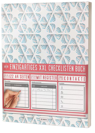 Mein Checklisten Buch / 122 Seiten, Register uvm. / Jetzt mit Datum, Priorität und Platz für Notizen / PR501 „3D Muster“ / DIN A4 Soft Cover