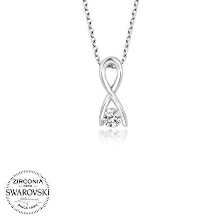 Swarovski Taşlı Gümüş Sonsuzluk Bayan Kolye