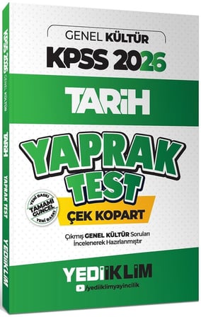 Yediiklim Yayınları 2026 KPSS AGS Kültür Tarih Çek Kopart Yaprak Test