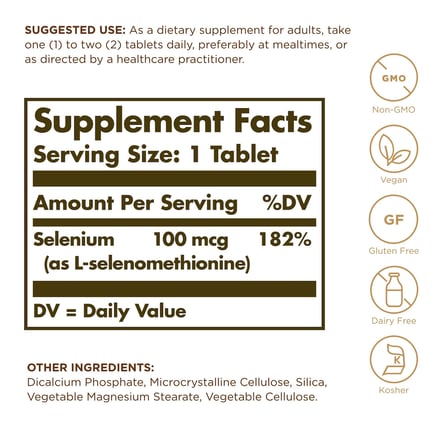 Solgar Selenium 100mcg 100 Tablet