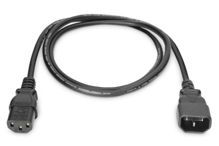 Digitus Assmann güç bağlantısı için uzatma, soğuk cihaz kablosu, AB versiyonu, C14 C13 üzerinde C14, fiş/soket, H05VV-F3G, 1,0 mm², uzunluk 5,0 m